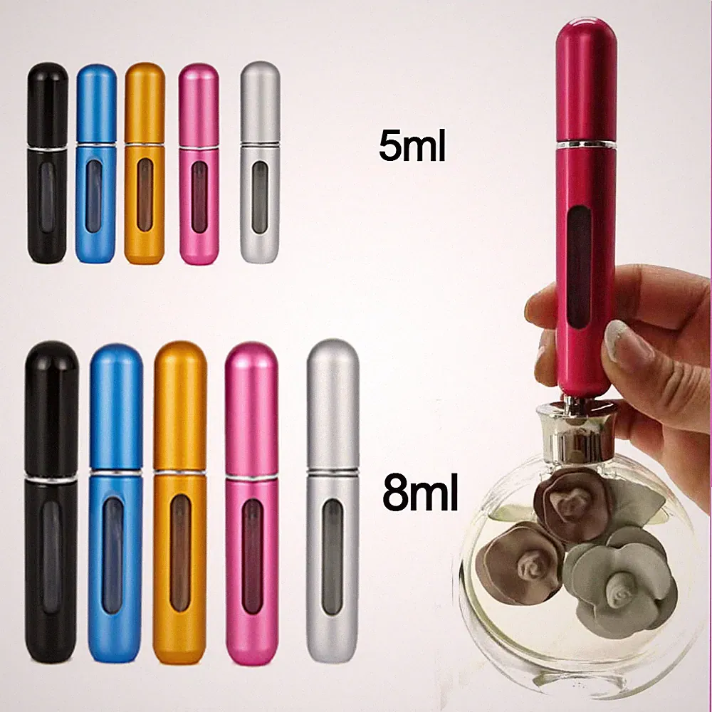 5/8ML Mini Refillable Perfume Atomizer Bottle Travel Portable Spray Pump Case US