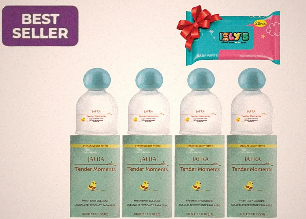 JAFRA Tender Moment Fresh baby cologne Pack 4 + FREE GIFT BABY WIPES Pack 1